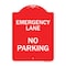 Signmission Designer Series Emergency Lane No Parking, Red & White Aluminum Sign, 18" x 24", RW-1824-24109 A-DES-RW-1824-24109 - alternate 1